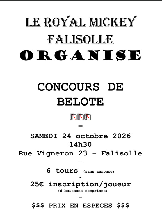 Concours de Belotte 17-10-2026